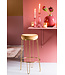 Light & Living Bar stool 41x73 cm ALICE velvet caramel+gold