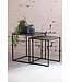 Light & Living Side table S/2 40x40x45+44,5x44,5x50,5 cm BANOS raw lead ant