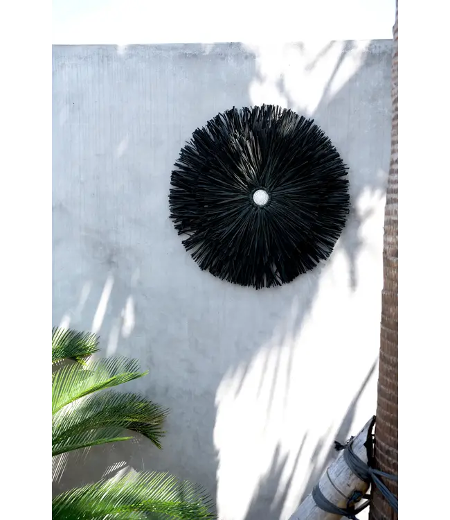 Bazar Bizar De Raffia Juju Muurdecoratie - Zwart