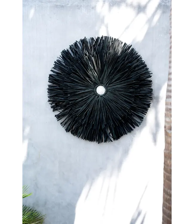 Bazar Bizar De Raffia Juju Muurdecoratie - Zwart