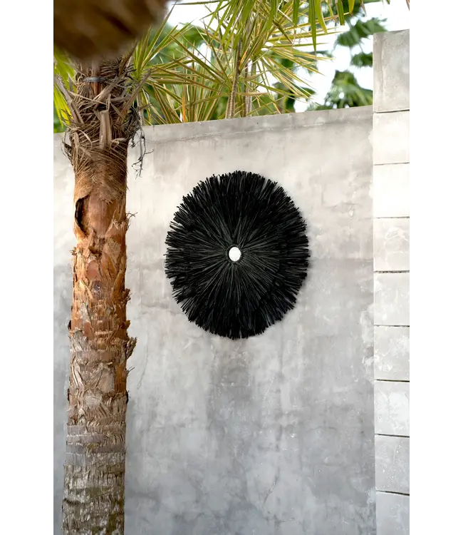 Bazar Bizar De Raffia Juju Muurdecoratie - Zwart