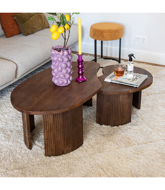 LABEL51 LABEL51 Salontafel Timon - Espresso - Mangohout 100x40x58cm