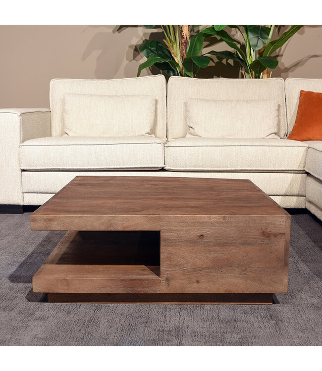 LABEL51 LABEL51 Salontafel Square - Espresso - Mangohout 80x30x80cm