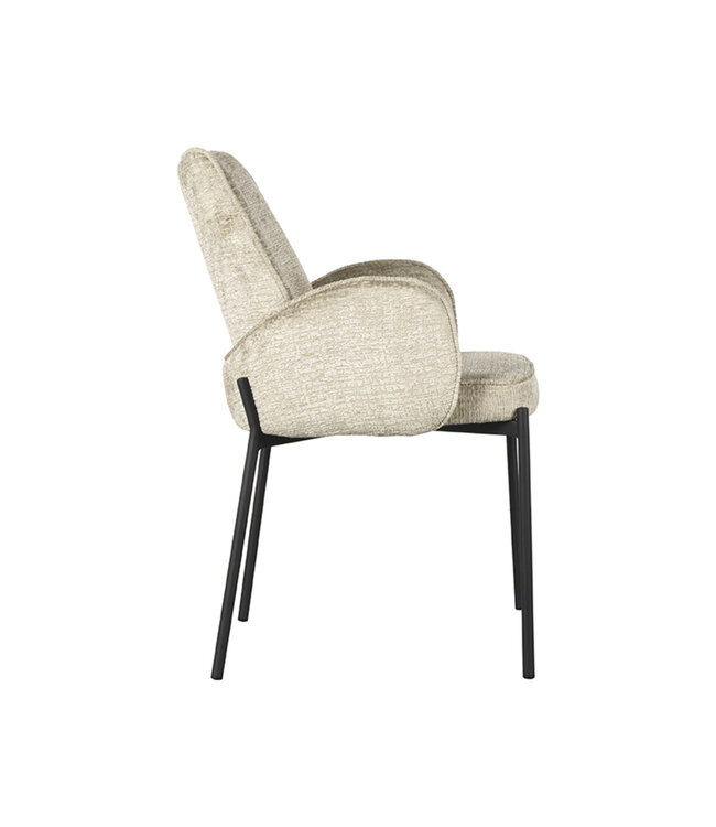 LABEL51 LABEL51 Eetkamerstoel Joni - Beige - Fluweel