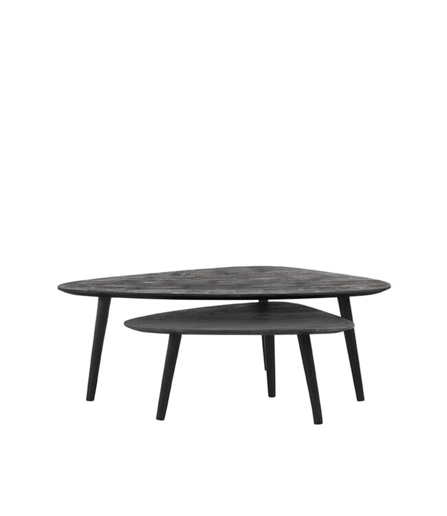 LABEL51 LABEL51 Salontafel Set Rock - Zwart - Mangohout 110x39x64cm