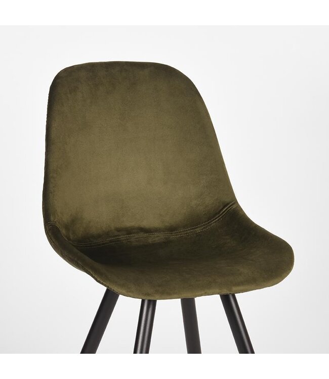 LABEL51 Eetkamerstoel Capri - Army Groen - Fluweel