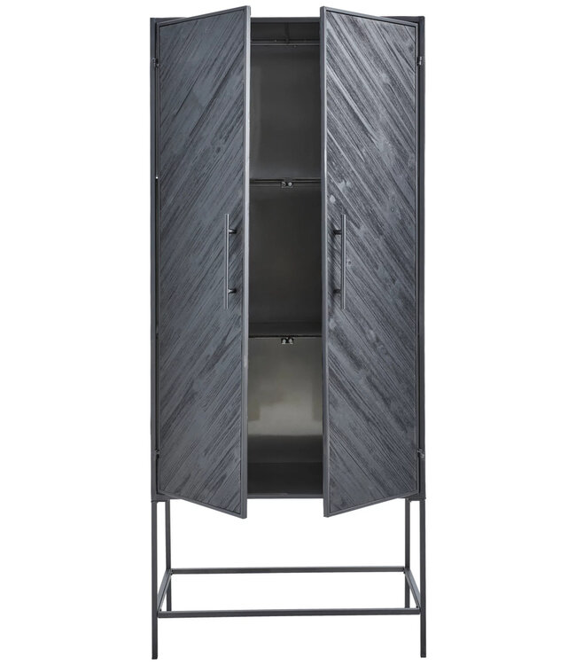 PTMD Rens Black Wooden cabinet metal frame 2 doors KD