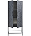 PTMD Rens Black Wooden cabinet metal frame 2 doors KD
