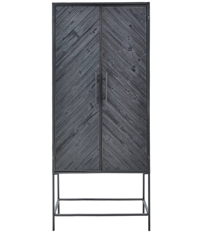PTMD Rens Black Wooden cabinet metal frame 2 doors KD
