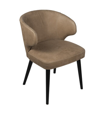 PTMD Fiori Taupe terra leather dining chair