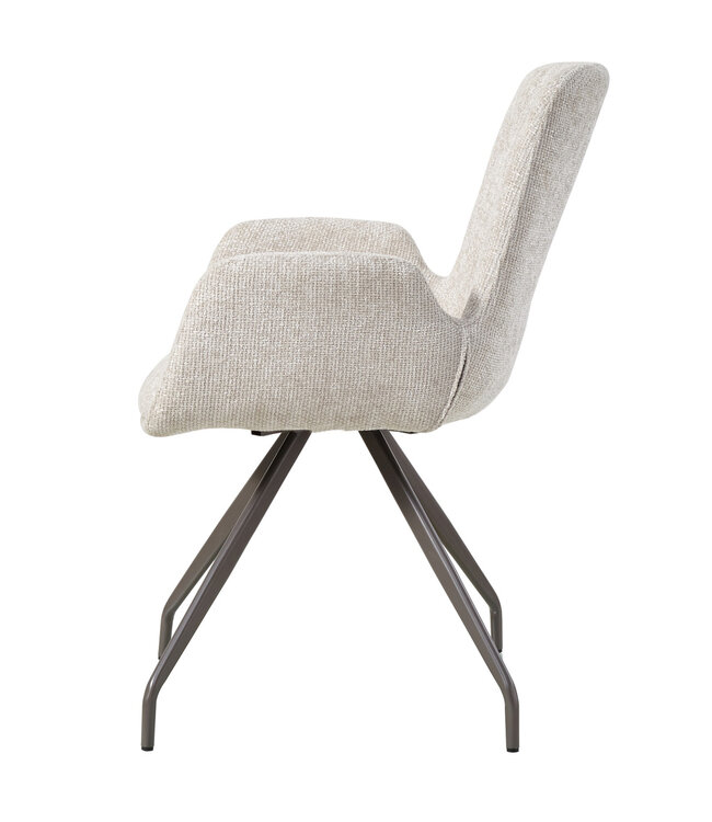 PTMD Athena Cream dining chair legacy 15 dove clay legs