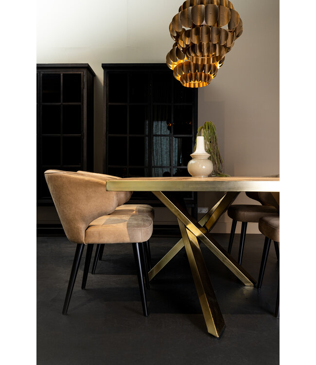 PTMD Fiori Taupe terra leather dining chair