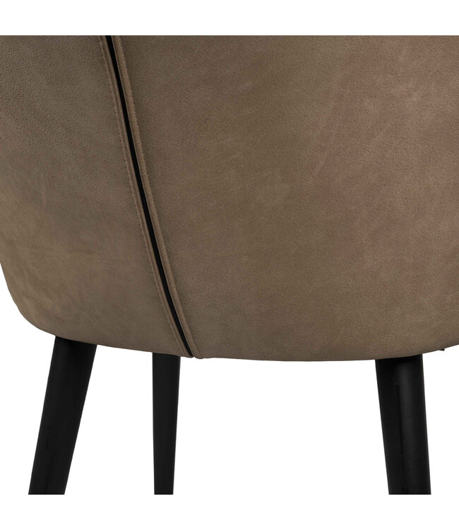 PTMD Fiori Taupe terra leather dining chair