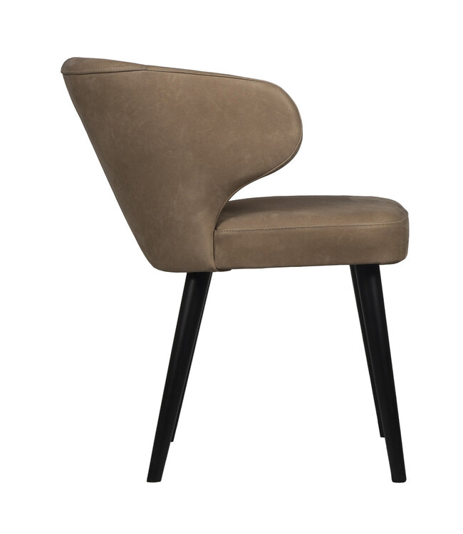 PTMD Fiori Taupe terra leather dining chair