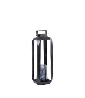 PTMD Hythm Black casted alu lantern with glass S