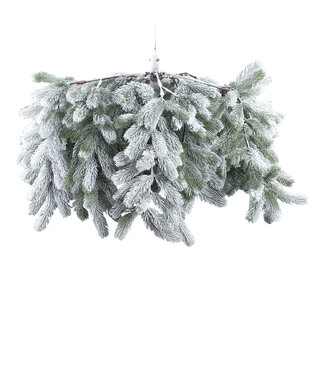 PTMD Rosamond White PVC and PE mix hanging wreath wide