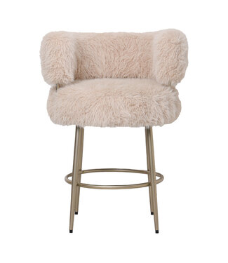 PTMD Hair Cream bar chair champagne metal base