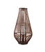 PTMD Lysia Brown round bamboo lantern with glass L