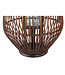 PTMD Lysia Brown round bamboo lantern with glass L