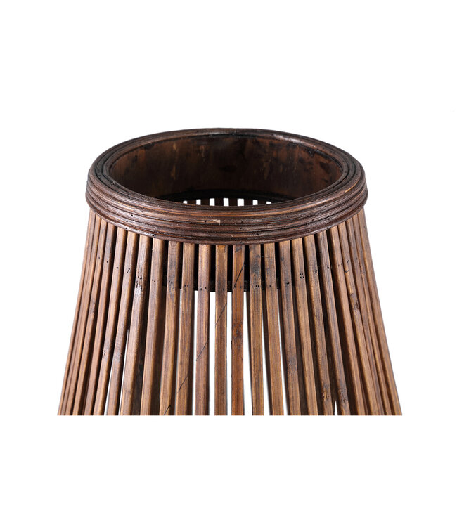 PTMD Lysia Brown round bamboo lantern with glass L