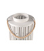 PTMD Zafria Cream round bamboo lantern with glass L