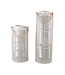 PTMD Zafria Cream round bamboo lantern with glass L