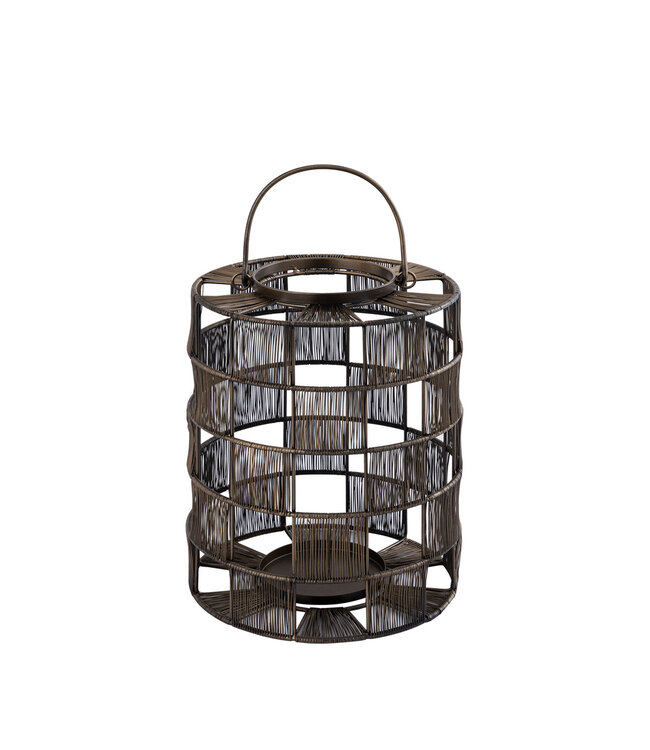 PTMD Stenn Brass iron round wired lantern squares S