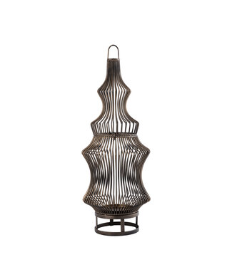 PTMD Tobin Brass iron round wired shaped lantern