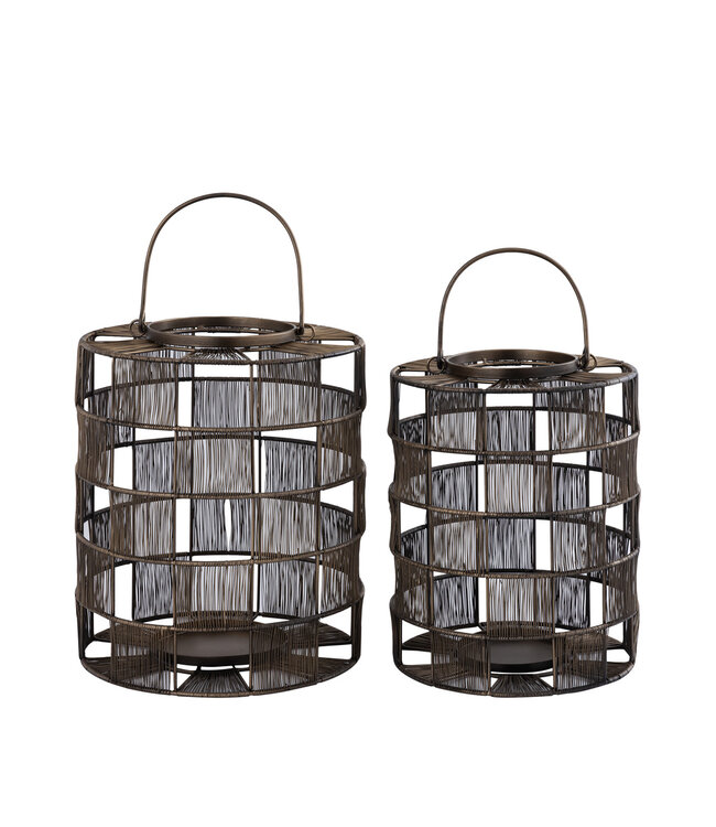 PTMD Stenn Brass iron round wired lantern squares S