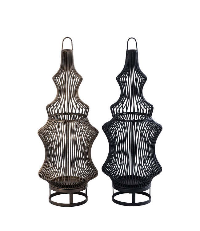 PTMD Tobin Brass iron round wired shaped lantern