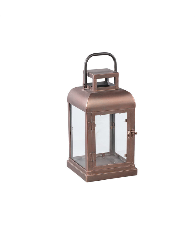 PTMD Vitoria Copper rectangle iron lantern with glass S