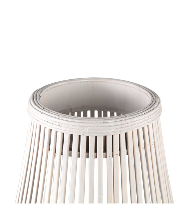 PTMD Lysia Sand round bamboo lantern with glass L