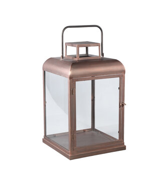 PTMD Vitoria Copper rectangle iron lantern with glass L
