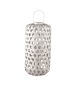 PTMD Mayita Sand round bamboo lantern with glass L