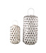 PTMD Mayita Sand round bamboo lantern with glass L