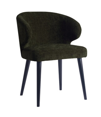 PTMD Fiori Green 1205 dining chair black wood legs