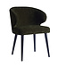 PTMD Fiori Green 1205 dining chair black wood legs