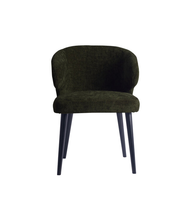 PTMD Fiori Green 1205 dining chair black wood legs