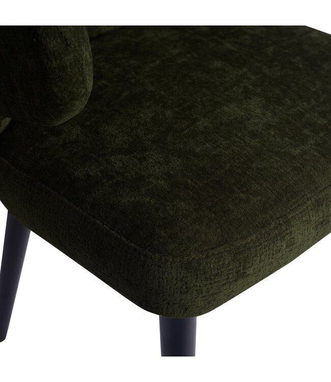 PTMD Fiori Green 1205 dining chair black wood legs