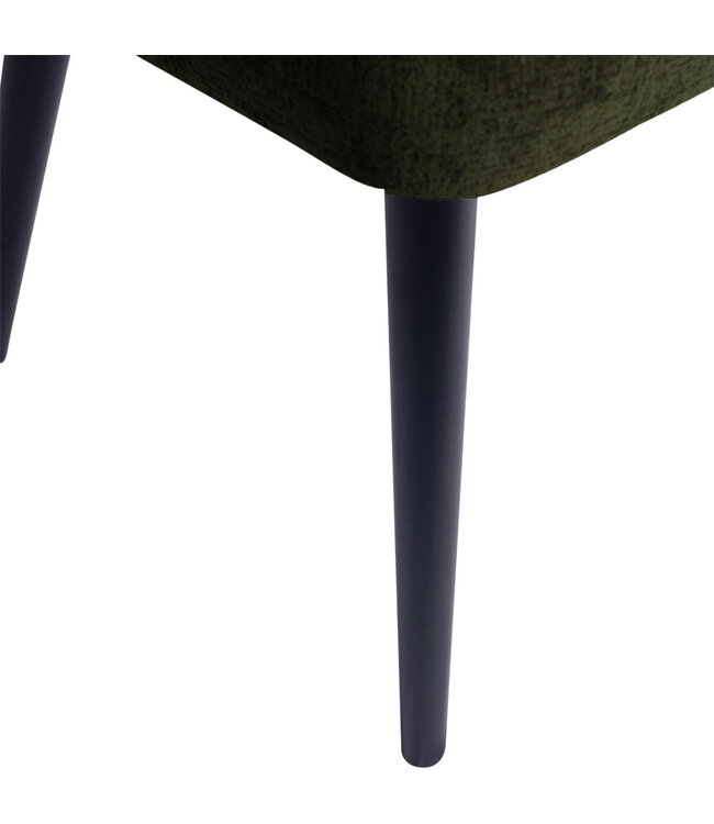 PTMD Fiori Green 1205 dining chair black wood legs