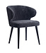 PTMD Fiori Anthracite 0504 dining chair black wood legs