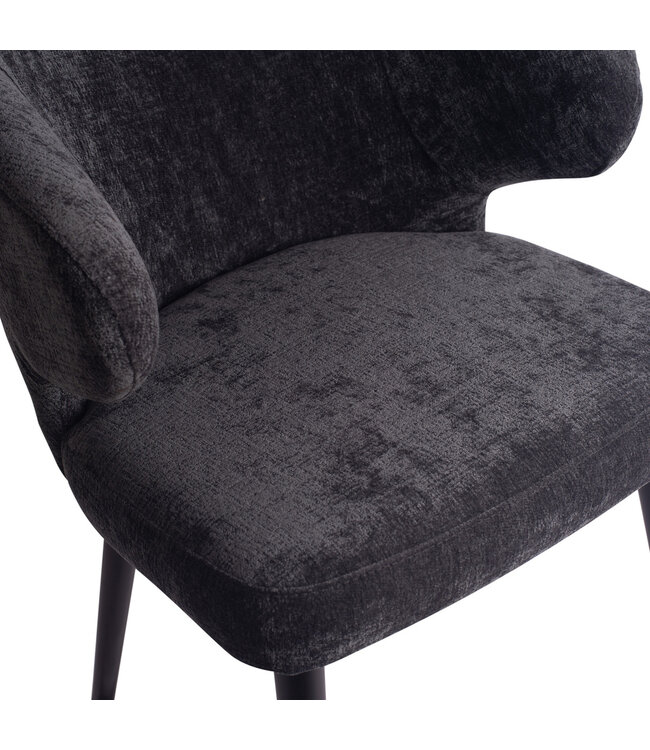 PTMD Fiori Anthracite 0504 dining chair black wood legs
