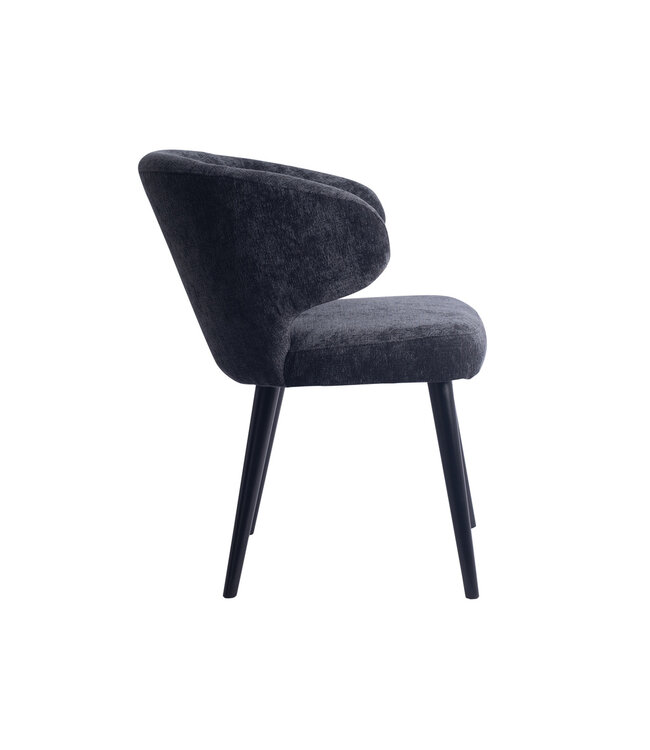 PTMD Fiori Anthracite 0504 dining chair black wood legs