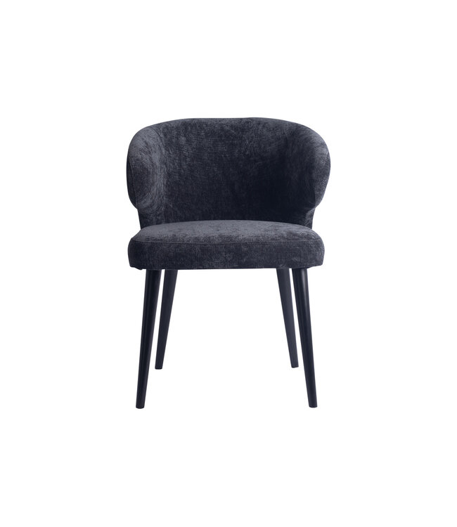 PTMD Fiori Anthracite 0504 dining chair black wood legs