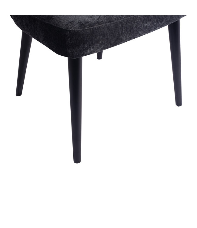PTMD Fiori Anthracite 0504 dining chair black wood legs