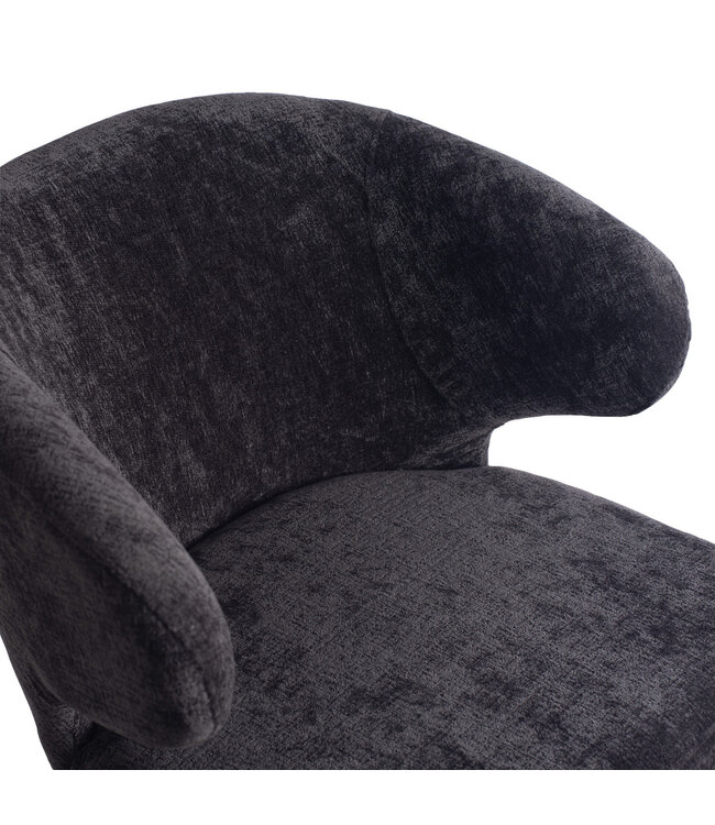 PTMD Fiori Anthracite 0504 dining chair black wood legs