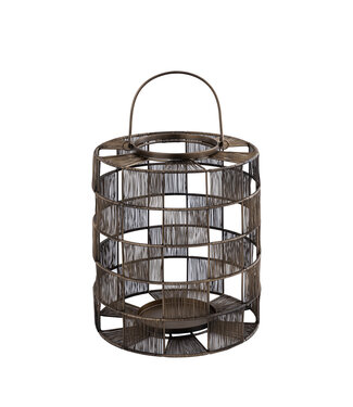 PTMD Stenn Brass iron round wired lantern squares L