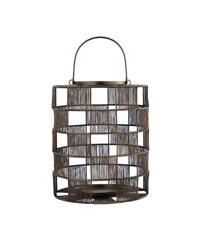 PTMD Stenn Brass iron round wired lantern squares L