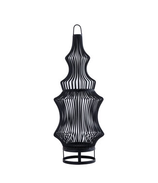 PTMD Tobin Black iron round wired shaped lantern