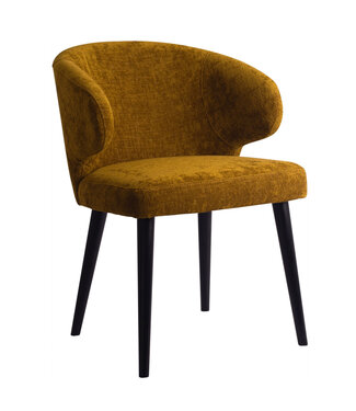 PTMD Fiori Yellow 6057 dining chair black wood legs